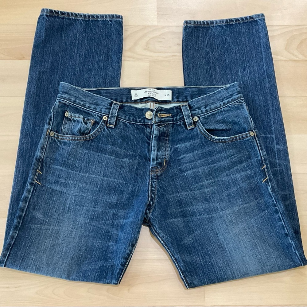Abercrombie & Fitch Boyfriend Button Fly Straight Leg Jeans 25 - Picture 5 of 16